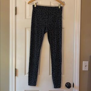 Athleta Gray and Black Leopard Print Leggings